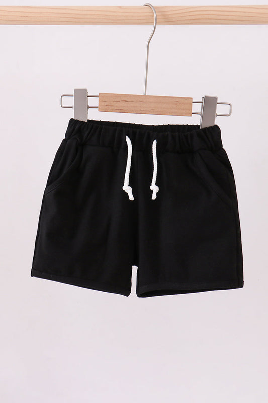 Premium Black drawstring shorts - Cloudling Kids Clothing