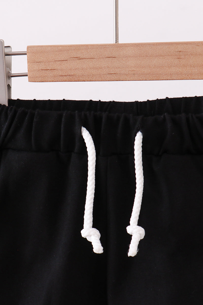 Premium Black drawstring shorts - Cloudling Kids Clothing