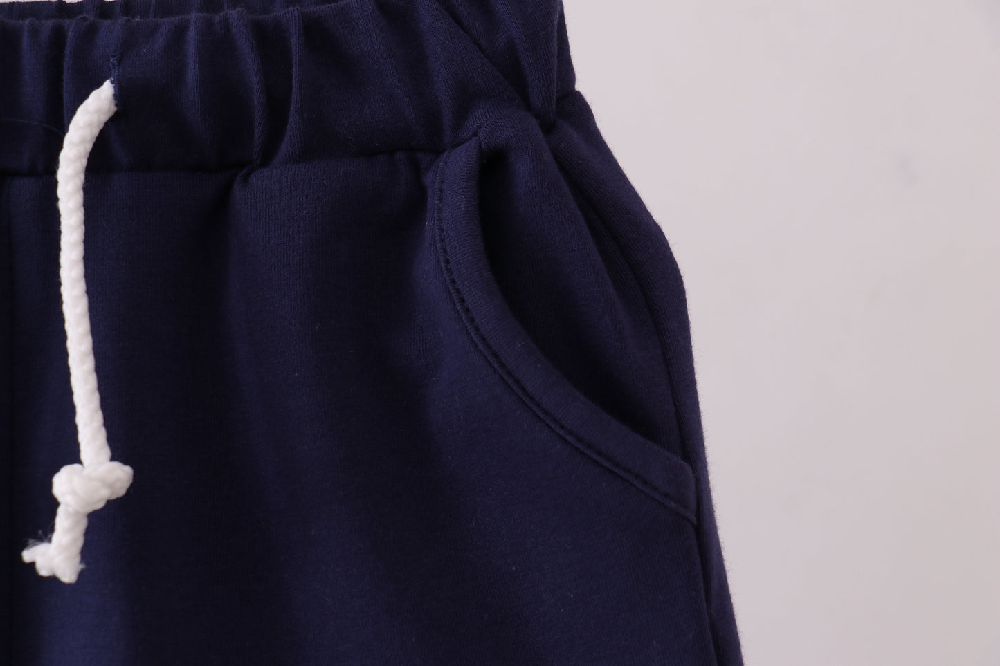 Premium Navy drawstring shorts - Cloudling Kids Clothing
