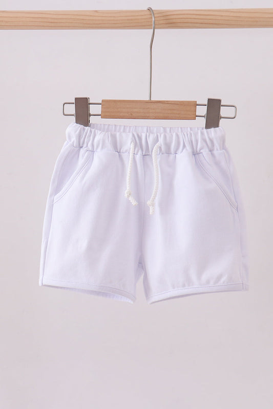 Premium White drawstring shorts - Cloudling Kids Clothing