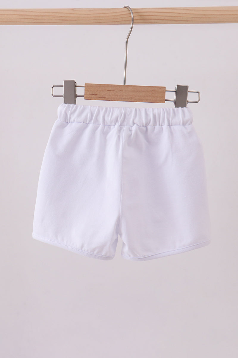 Premium White drawstring shorts - Cloudling Kids Clothing