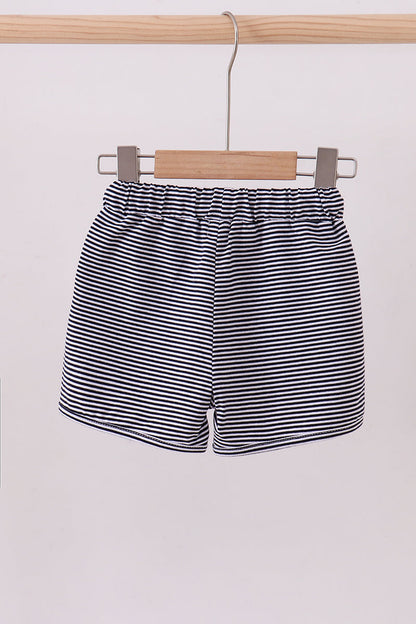 Premium Navy&white stripe drawstring shorts - Cloudling Kids Clothing