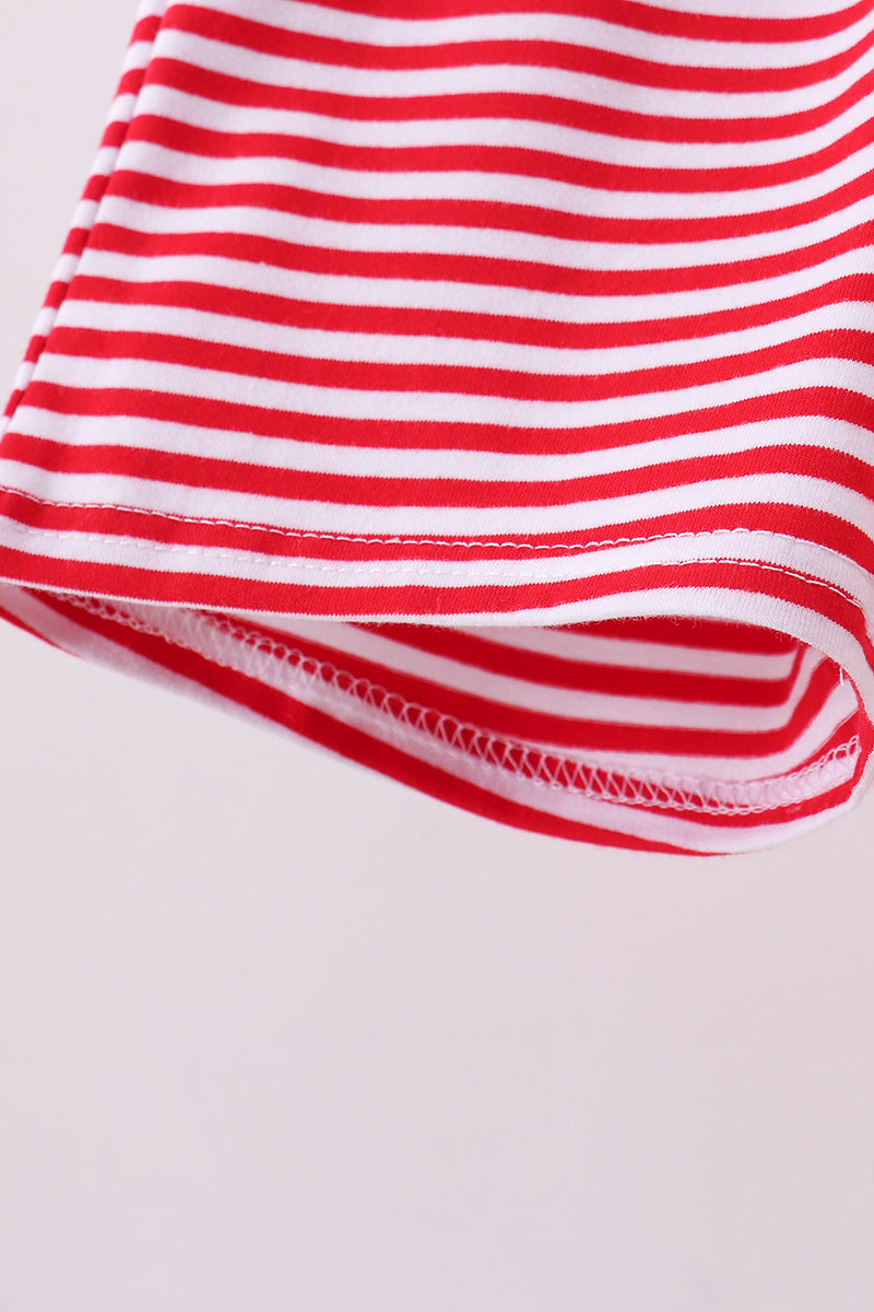 Premium Red&white stripe shorts - Cloudling Kids Clothing