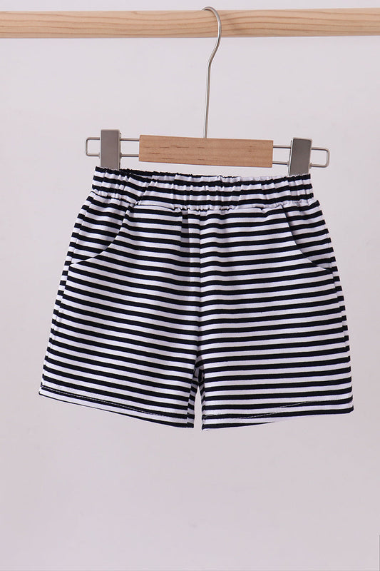 Premium Navy&white stripe shorts - Cloudling Kids Clothing