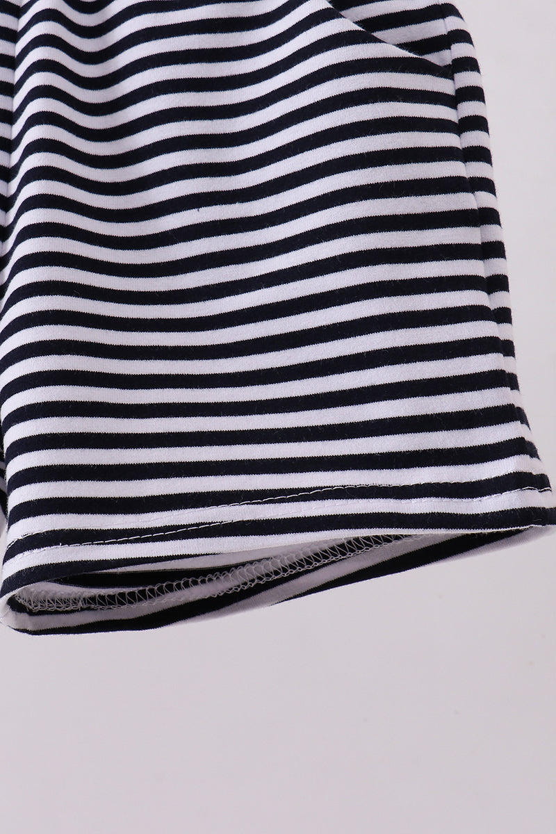 Premium Navy&white stripe shorts - Cloudling Kids Clothing