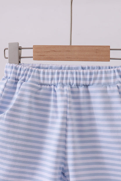 Premium Blue&white stripe shorts - Cloudling Kids Clothing