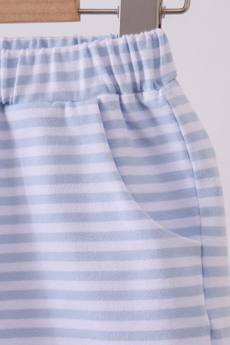 Premium Blue&white stripe shorts - Cloudling Kids Clothing