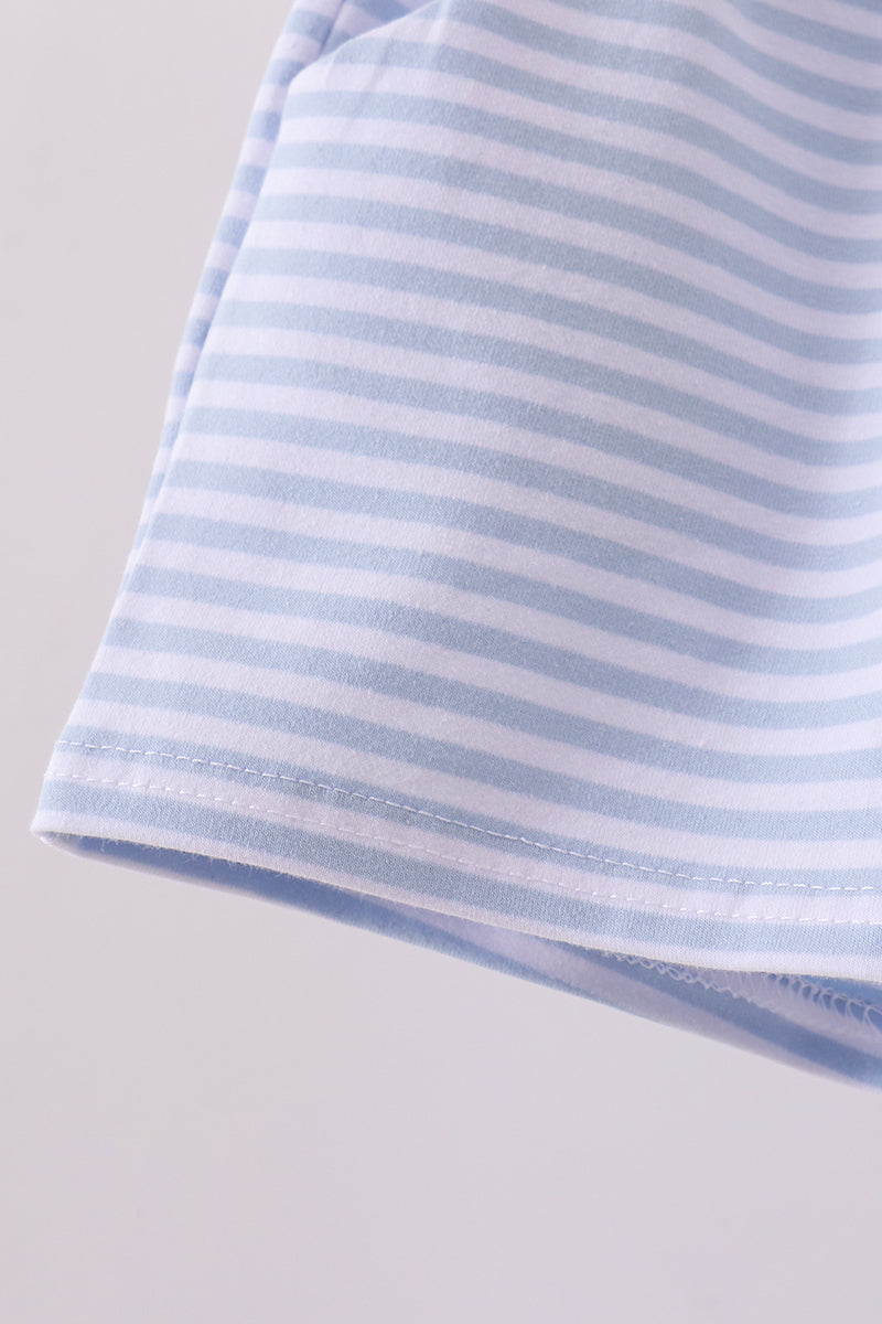 Premium Blue&white stripe shorts - Cloudling Kids Clothing