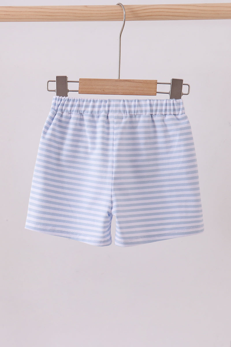 Premium Blue&white stripe shorts - Cloudling Kids Clothing