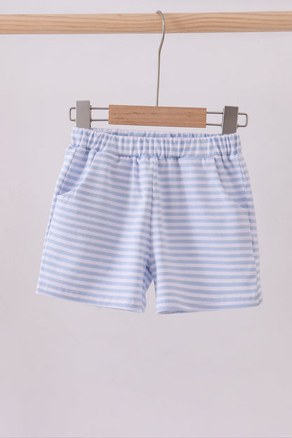 Premium Blue&white stripe shorts - Cloudling Kids Clothing