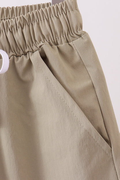Oatmeal pocket performance shorts - Cloudling Kids Clothing