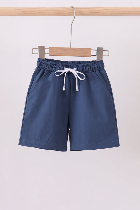 Slate blue pocket performance shorts - Cloudling Kids Clothing