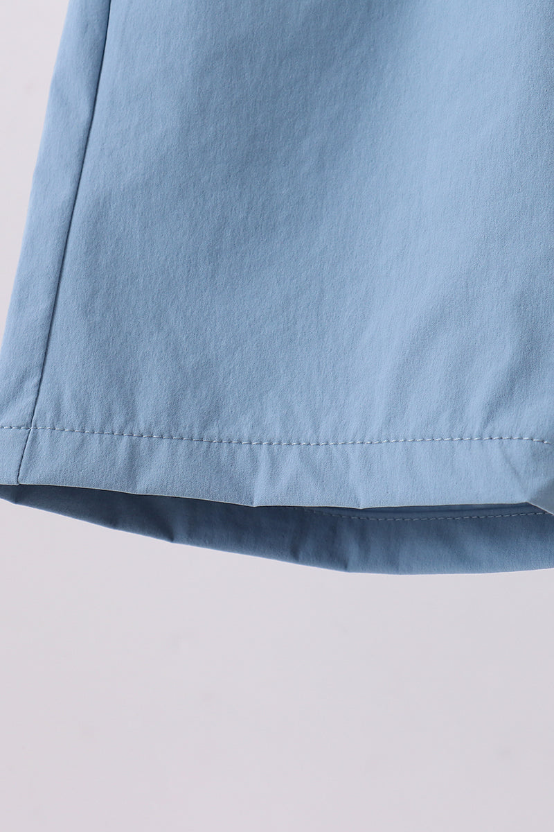 Dusty blue pocket performance shorts - Cloudling Kids Clothing