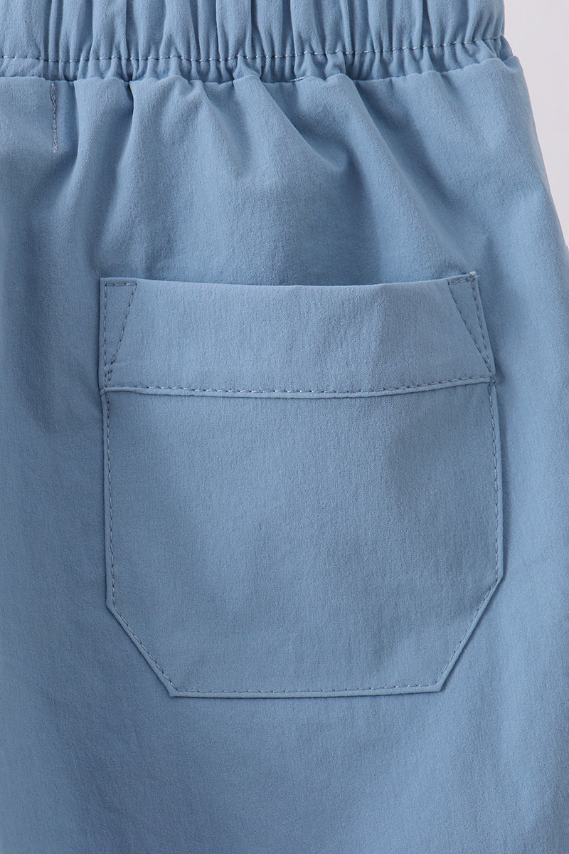 Dusty blue pocket performance shorts - Cloudling Kids Clothing
