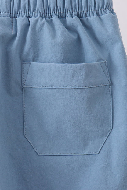 Dusty blue pocket performance shorts - Cloudling Kids Clothing
