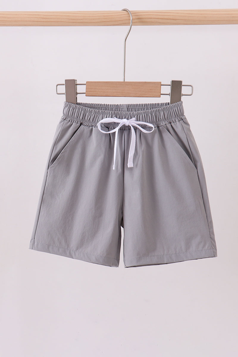 Light grey pocket performance shorts - Cloudling Kids Clothing