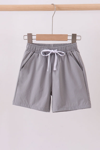 Light grey pocket performance shorts - Cloudling Kids Clothing