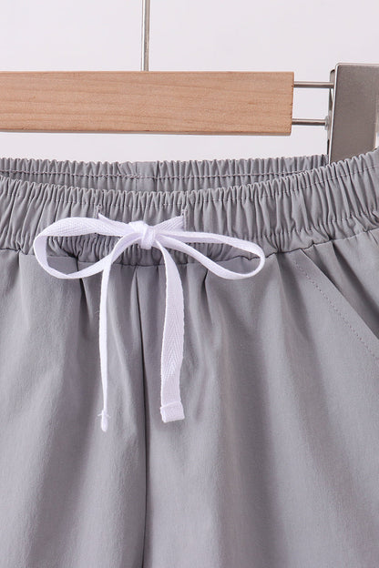 Light grey pocket performance shorts - Cloudling Kids Clothing