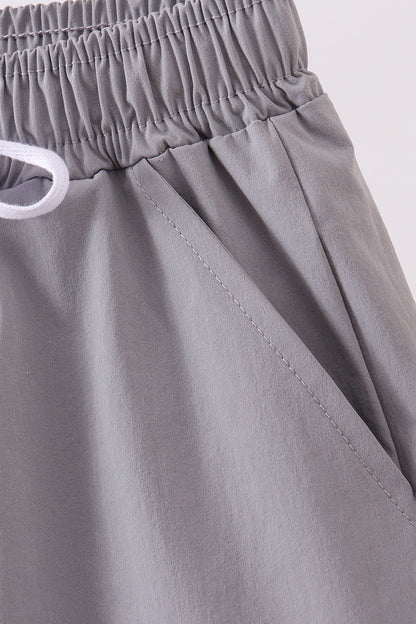 Light grey pocket performance shorts - Cloudling Kids Clothing