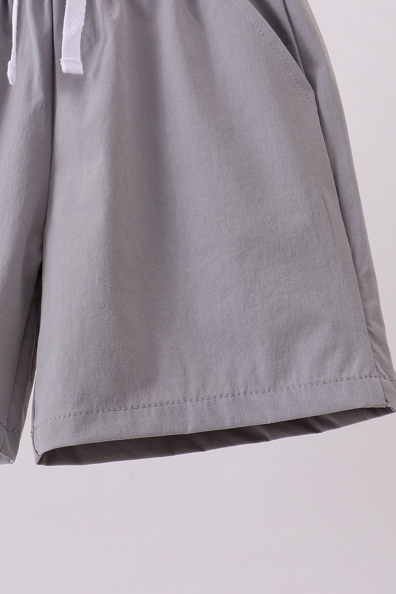 Light grey pocket performance shorts - Cloudling Kids Clothing