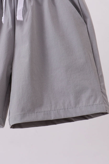 Light grey pocket performance shorts - Cloudling Kids Clothing