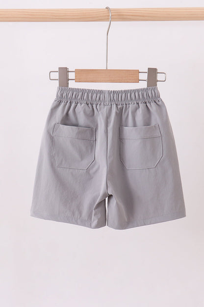 Light grey pocket performance shorts - Cloudling Kids Clothing
