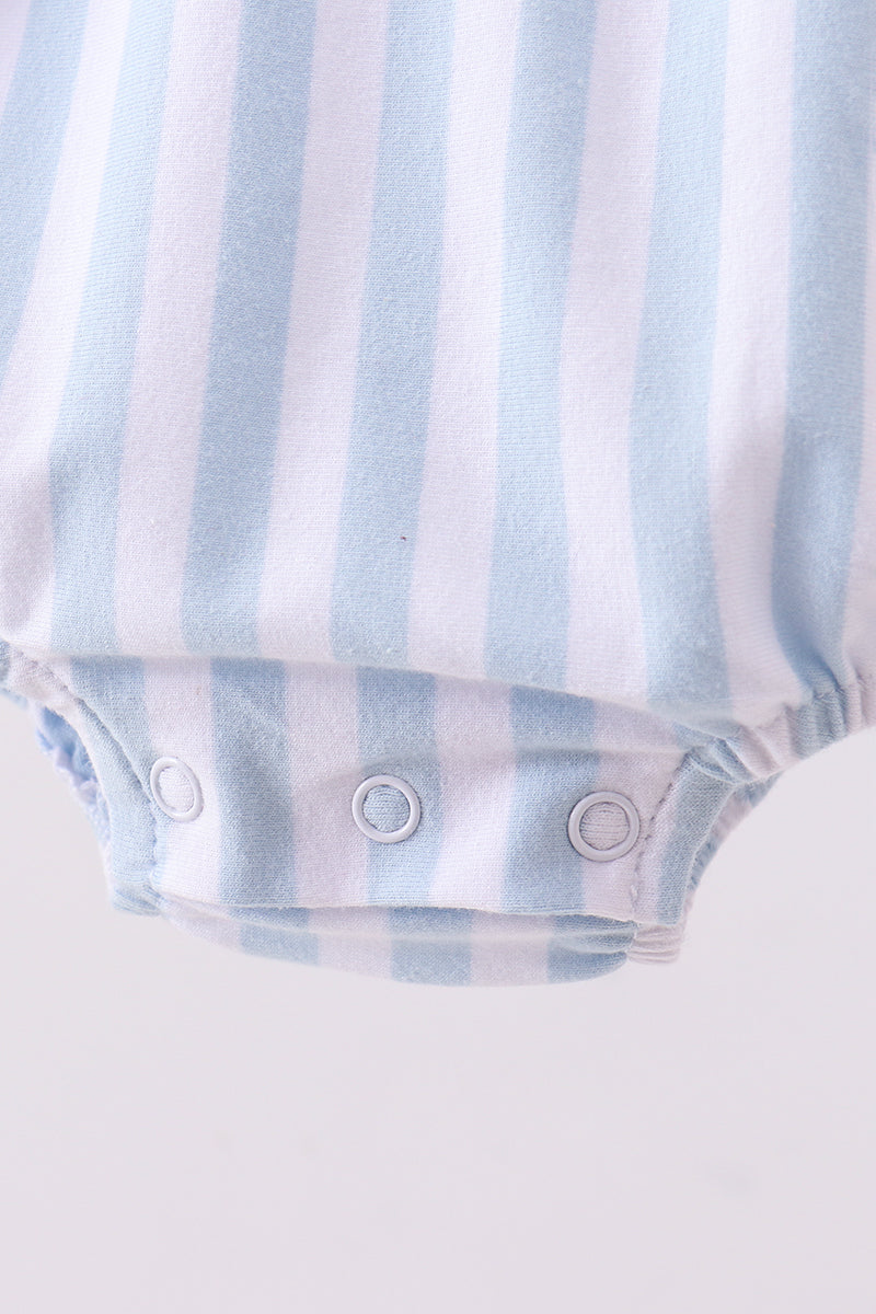 Blue baseball applique bubble - Cloudling Kids Clothing