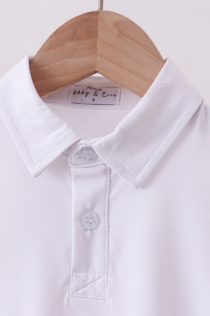 White everyday Collared Tank - Cloudling Kids Clothing