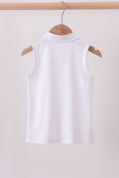 White everyday Collared Tank - Cloudling Kids Clothing