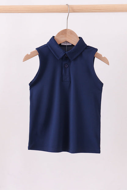 Blue everyday Collared Tank - Cloudling Kids Clothing