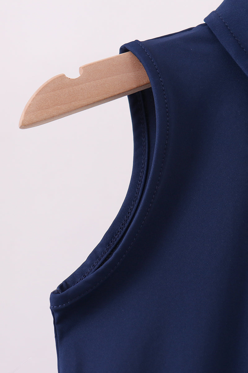 Blue everyday Collared Tank - Cloudling Kids Clothing