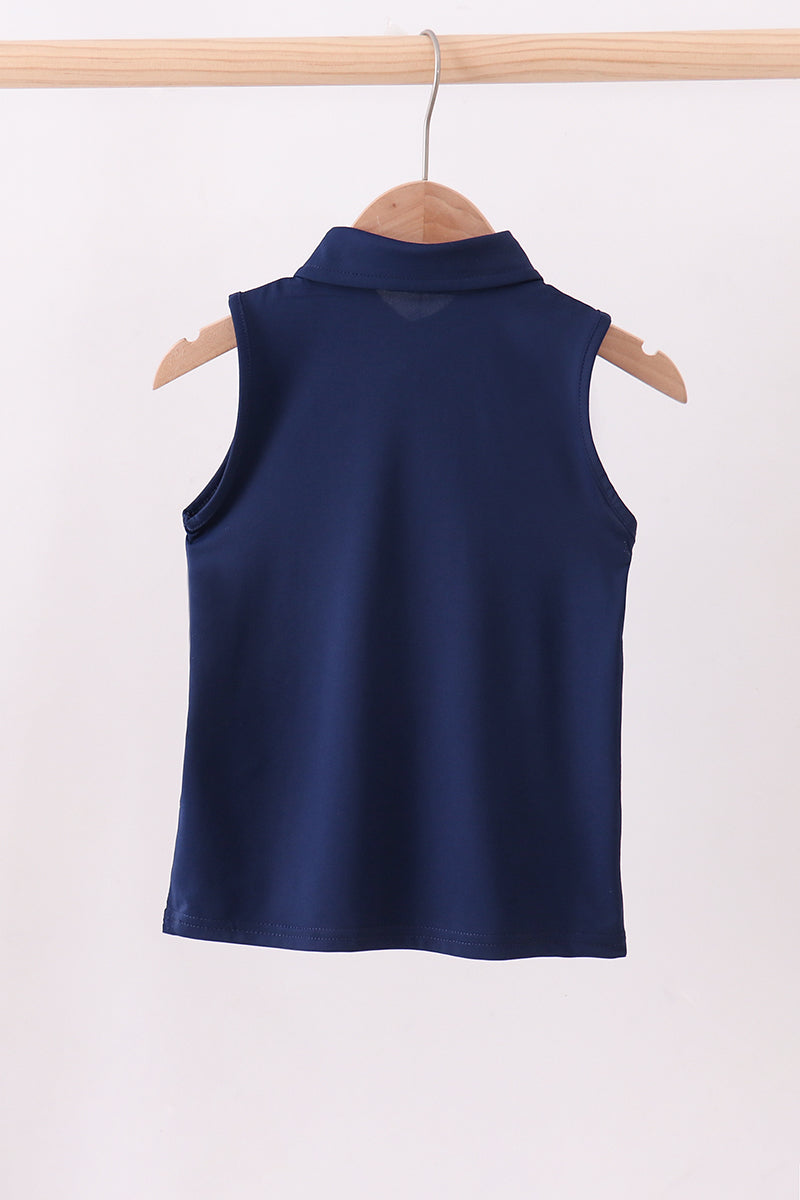 Blue everyday Collared Tank - Cloudling Kids Clothing