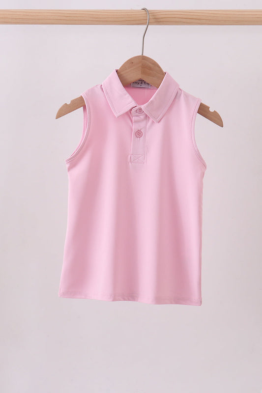 Pink everyday Knit Collared Tank - Cloudling Kids Clothing