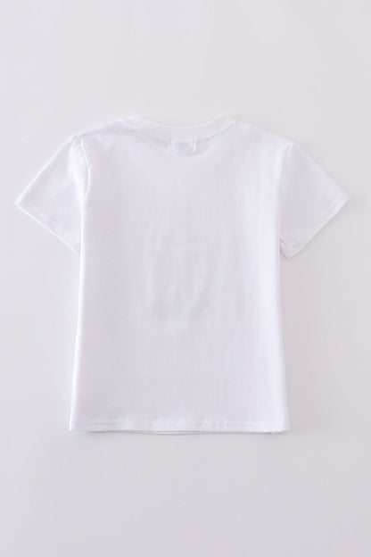 Premium White cross embroidery top - Cloudling Kids Clothing