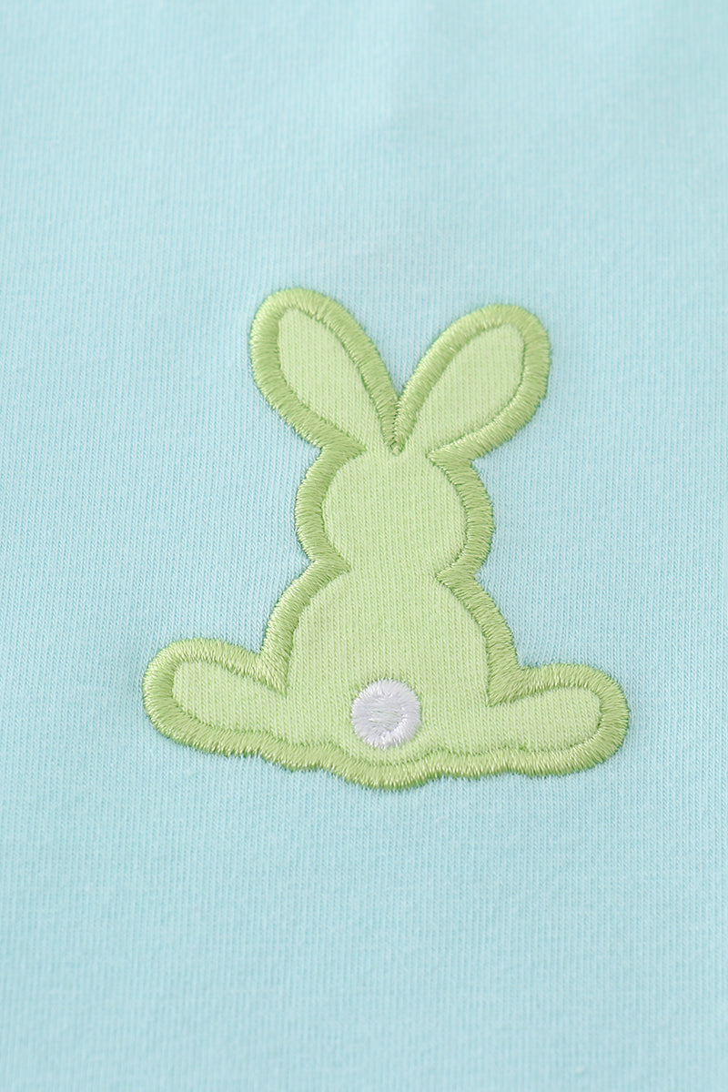 Premium mint bunny embroidery top - Cloudling Kids Clothing