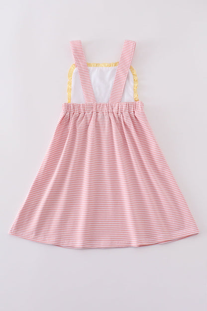 Premium pink cross embroidery dress - Cloudling Kids Clothing