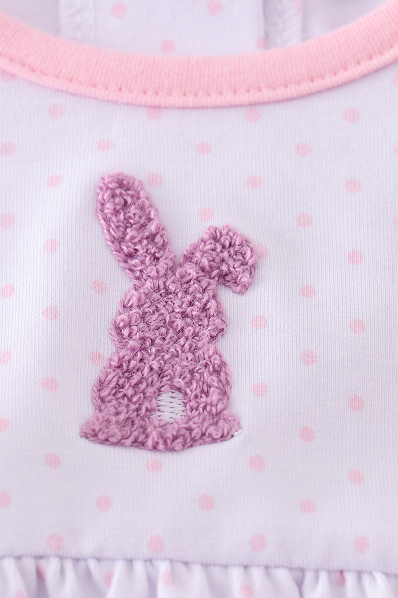 Premium Pink bunny bow bubble - Cloudling Kids Clothing