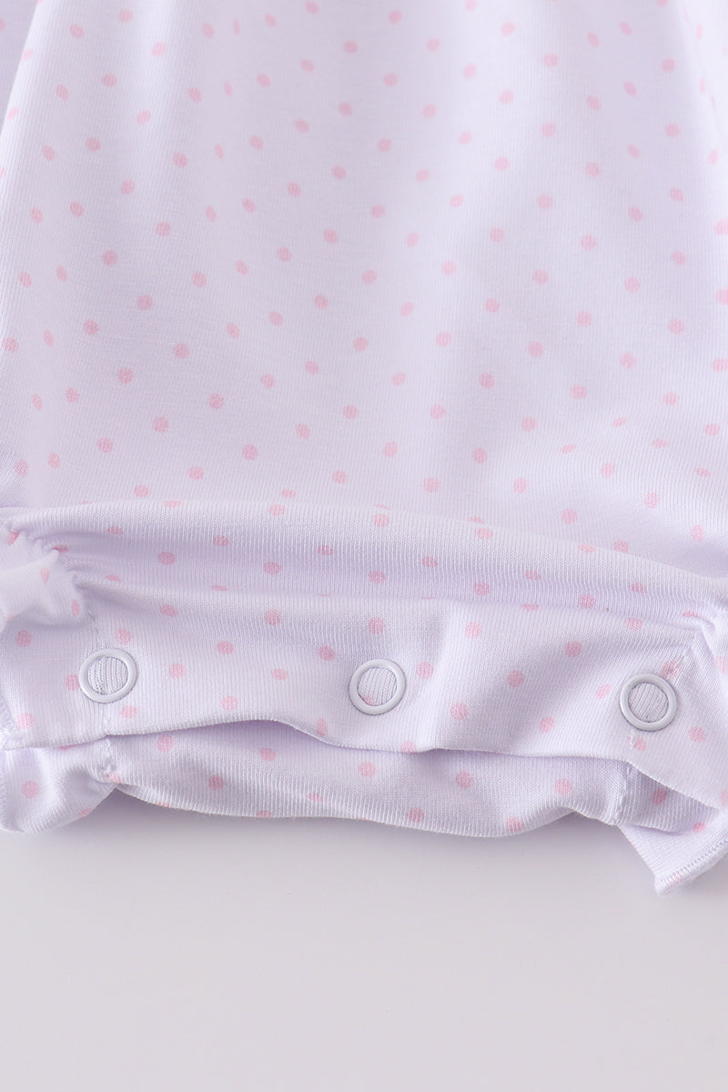Premium Pink bunny bow bubble - Cloudling Kids Clothing