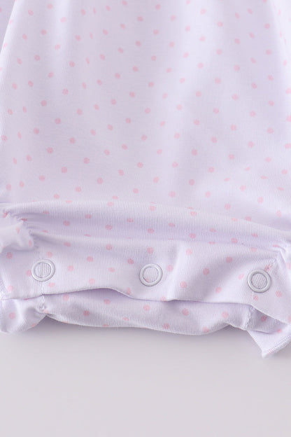 Premium Pink bunny bow bubble - Cloudling Kids Clothing