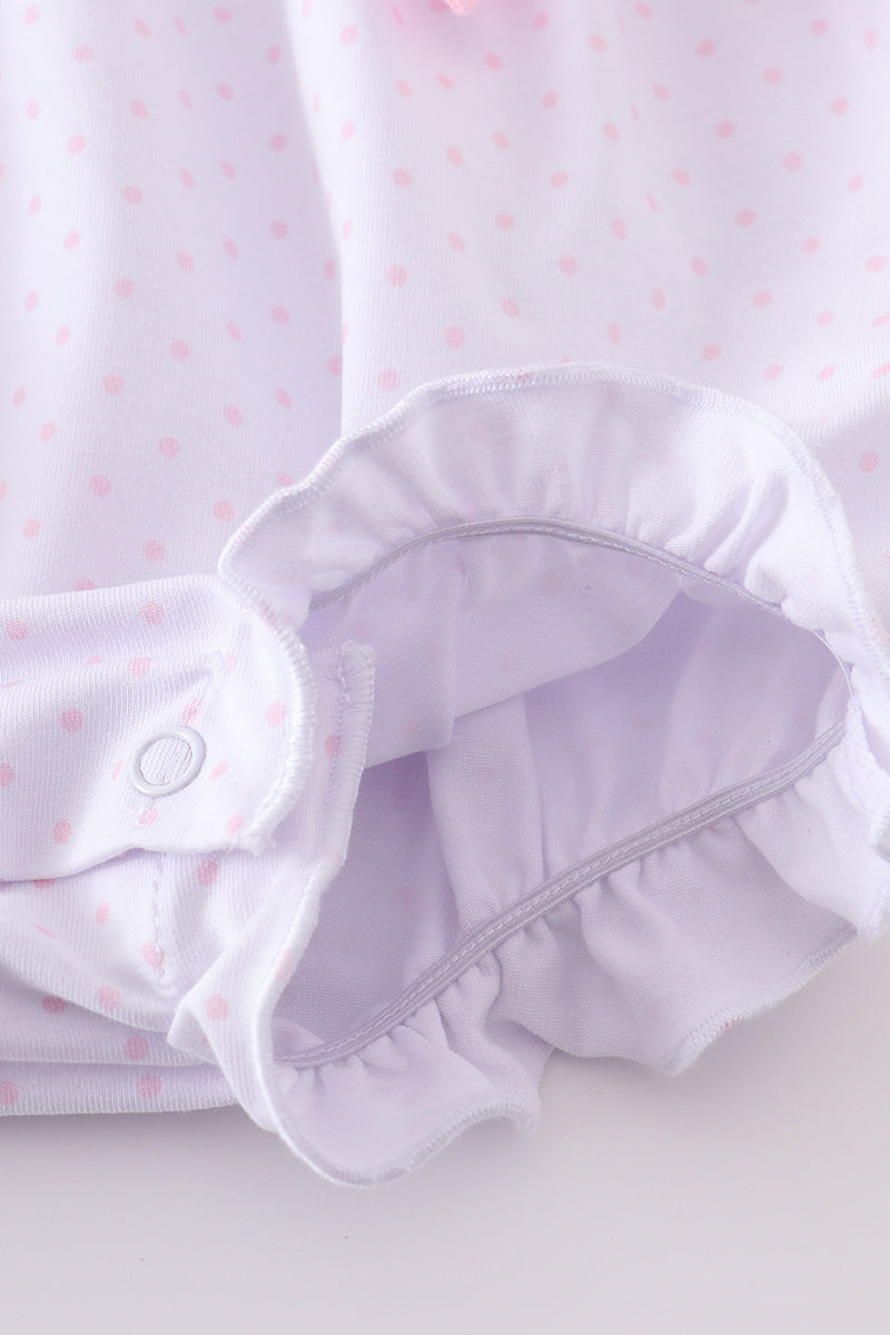 Premium Pink bunny bow bubble - Cloudling Kids Clothing