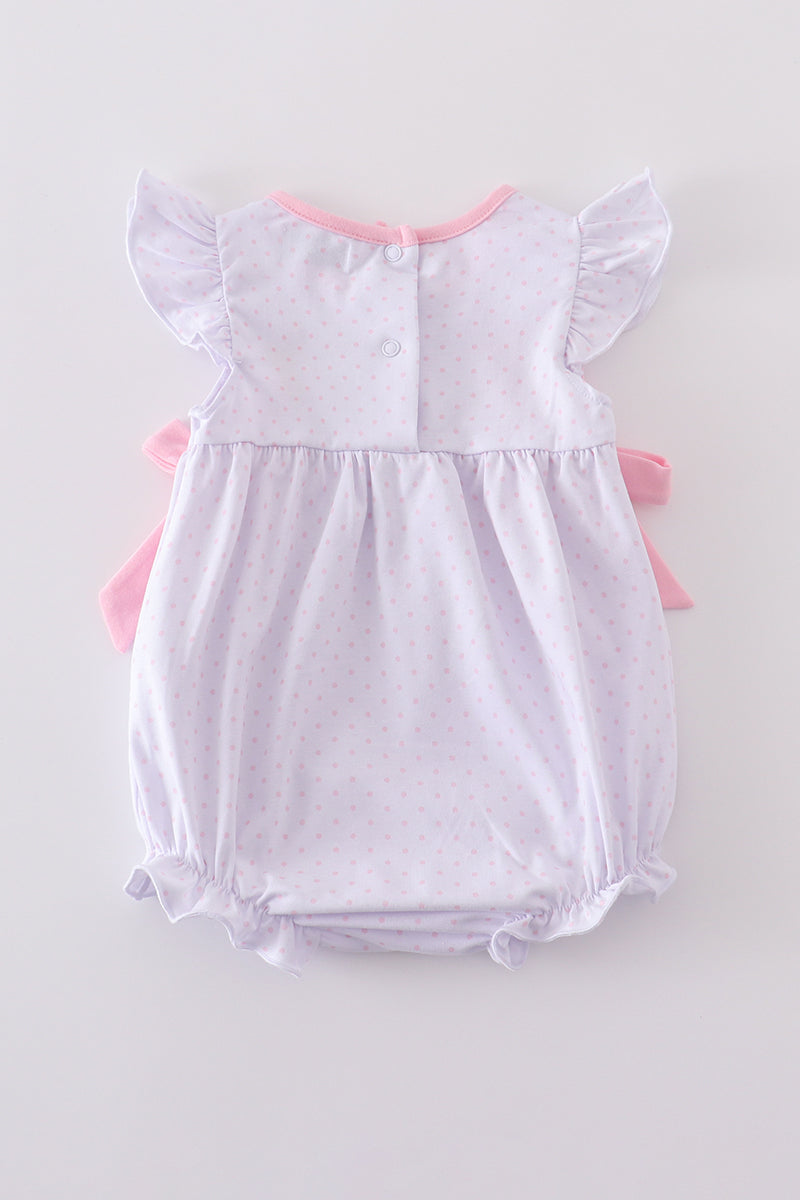Premium Pink bunny bow bubble - Cloudling Kids Clothing