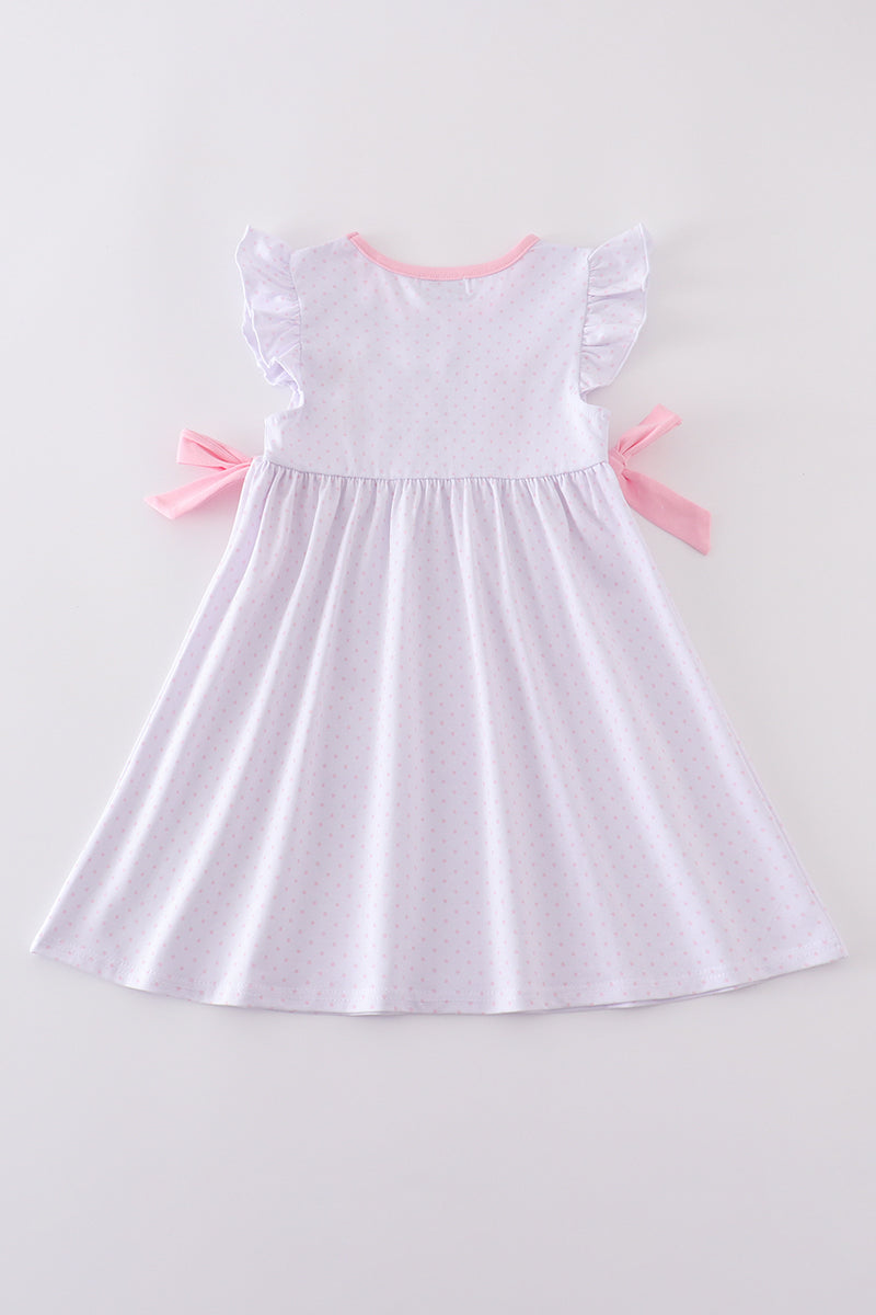 Premium Pink bunny bow dress - Cloudling Kids Clothing