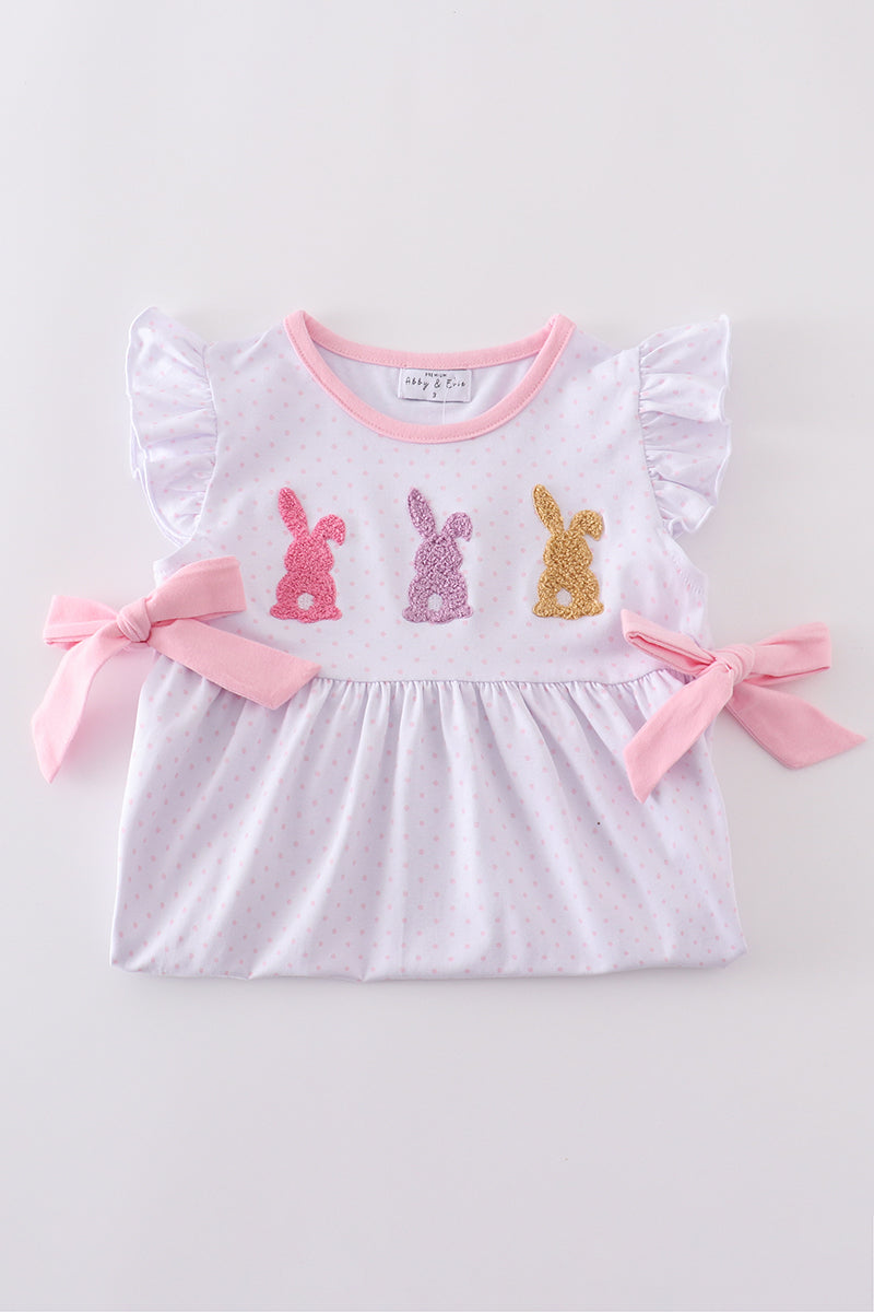 Premium Pink bunny bow dress - Cloudling Kids Clothing