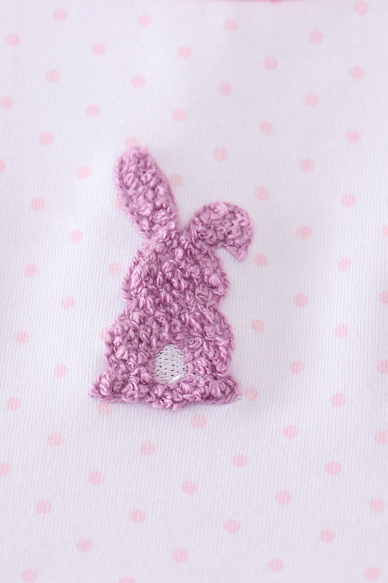 Premium Pink bunny bow set - Cloudling Kids Clothing
