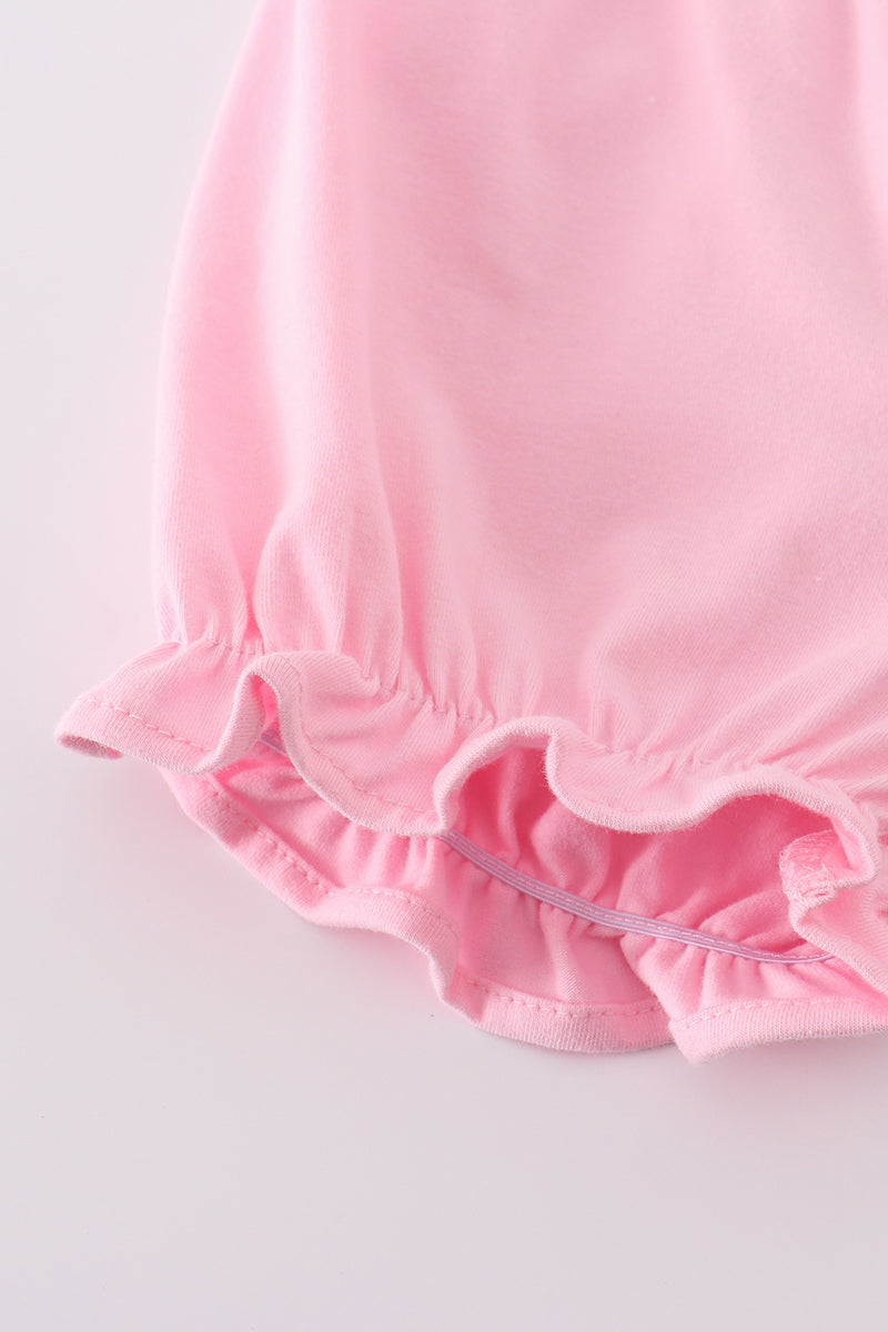 Premium Pink bunny bow set - Cloudling Kids Clothing