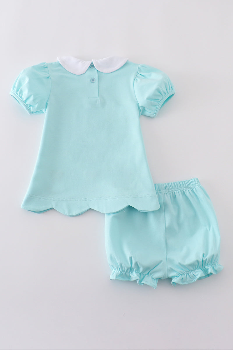 Premium Mint bunny embroidery set - Cloudling Kids Clothing