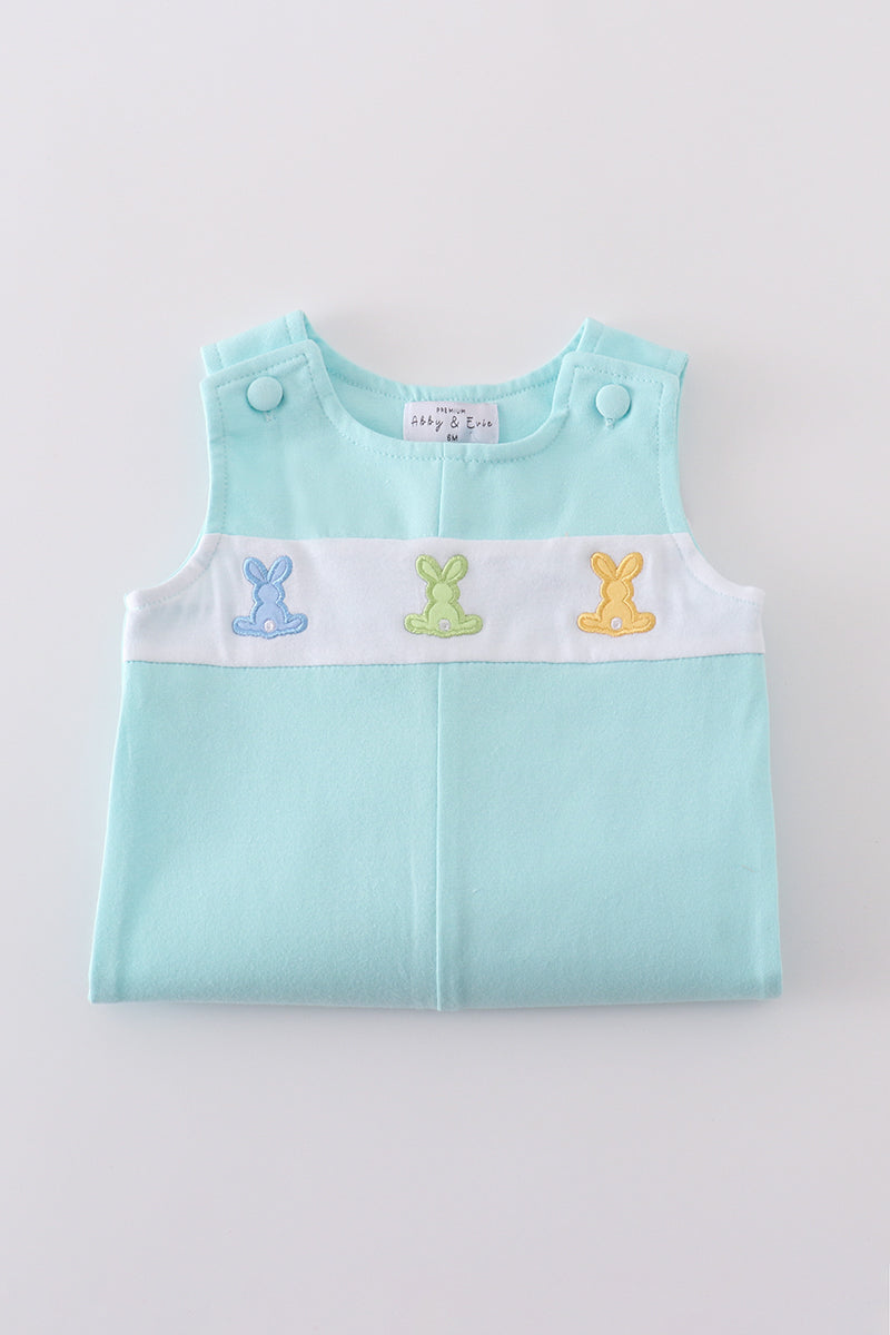 Premium Mint bunny embroidery jonjon - Cloudling Kids Clothing