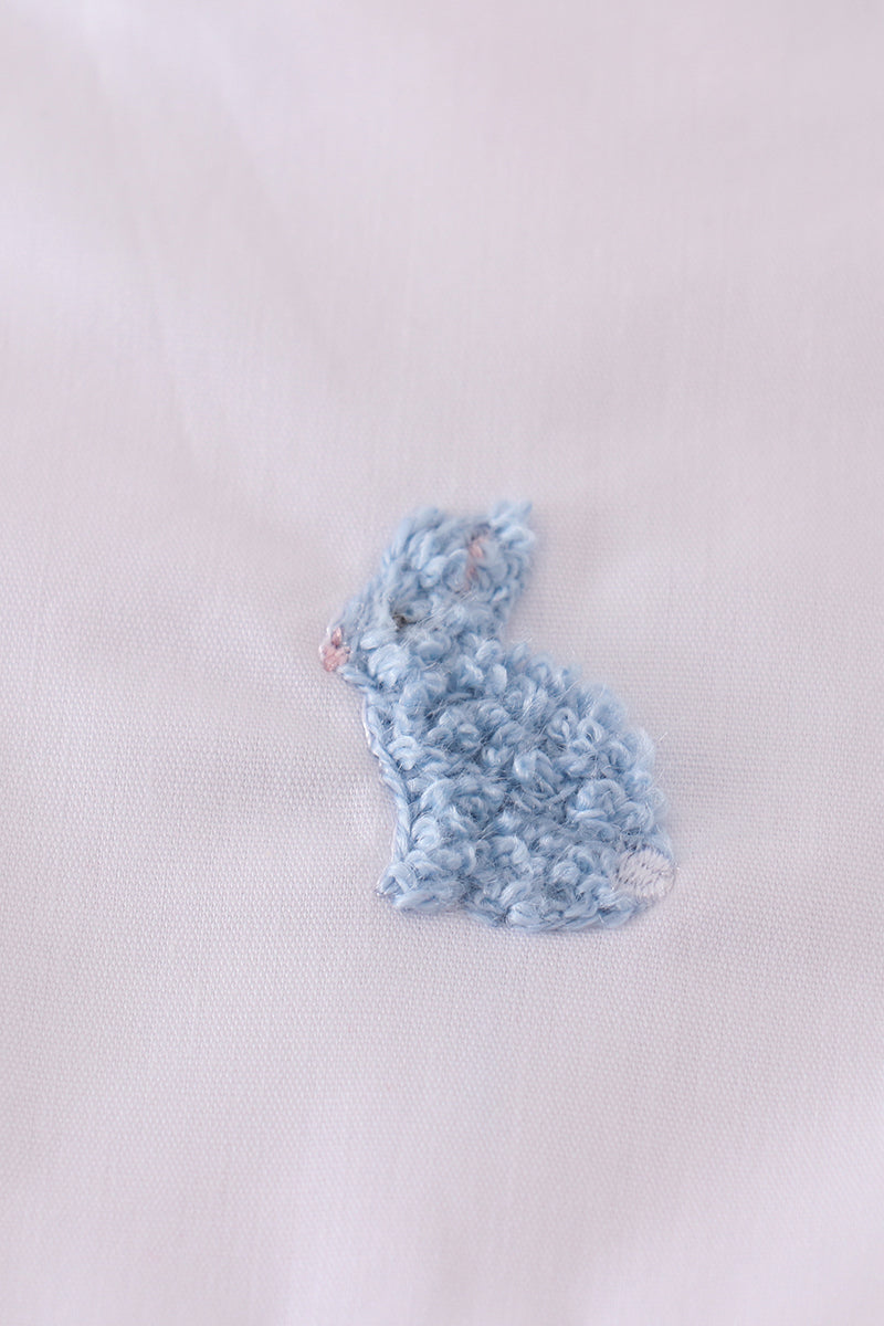 Premium Pink bunny embroidery gingham dress - Cloudling Kids Clothing