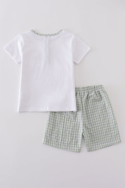 Premium White bunny embroidery set - Cloudling Kids Clothing
