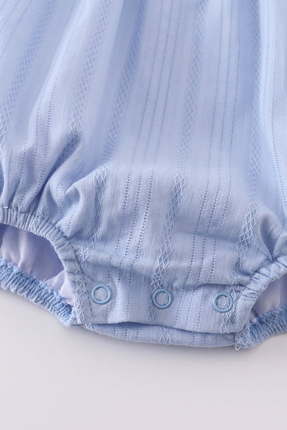 Premium Blue cross embroidery bubble - Cloudling Kids Clothing